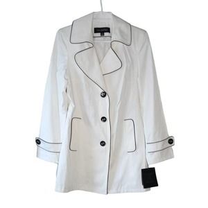 FS Limited Water Repellant White With Black Trim Jacket Women's Size Medium